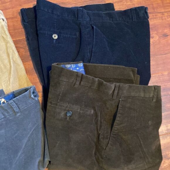 Lauren Bundle of 4 Pair Lauren Corduroy Flat Front Pants 36x30 Business Casual - Picture 6 of 12
